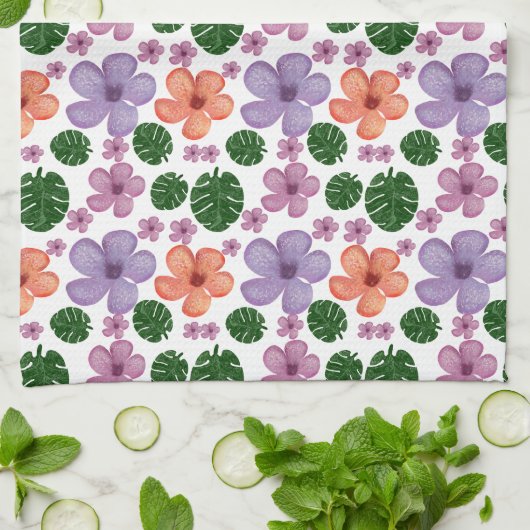 Linge De Cuisine Motif floral (Plié)