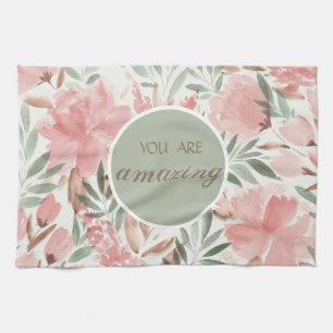 Linge De Cuisine Motif floral à l'aquarelle Vous êtes incroyable