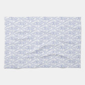 Linge De Cuisine Motif floral blanc bleu de diamant de bigorneau (Horizontal)