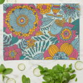 Linge De Cuisine Motif floral coloré (Plié)