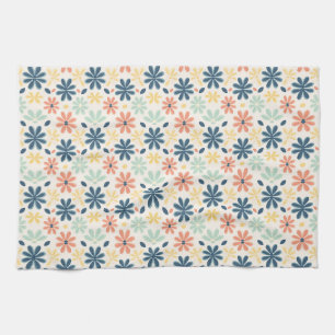 Linge De Cuisine Motif floral coloré sans couture en bleu, rose et
