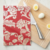 Linge De Cuisine Motif floral d'arrière - plan de damassé (Quart Plié)