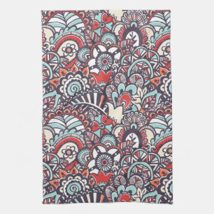 Linge De Cuisine Motif floral de griffonnage de Paisley
