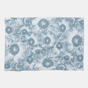Linge De Cuisine Motif floral de la marine gris Pastel