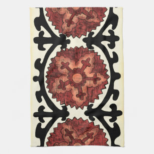 Linge De Cuisine Motif floral décoratif de style de Suzani