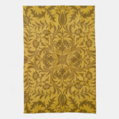 Linge De Cuisine Motif floral doré orné avec symétrie (Vertical)