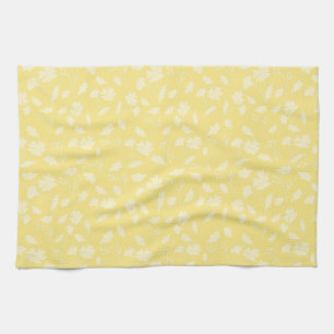 Linge De Cuisine Motif floral en arrière - plan jaune doux sur