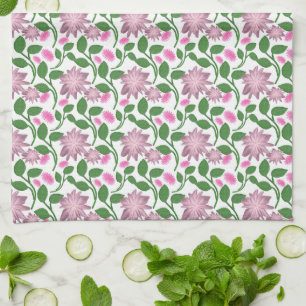 Linge De Cuisine Motif floral foncé sans couture Fleurs roses Feuil