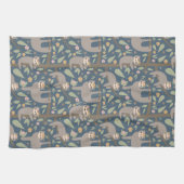 Linge De Cuisine Motif floral mignon de paresse (Horizontal)