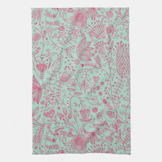 Linge De Cuisine Motif floral mignon d'été (Vertical)
