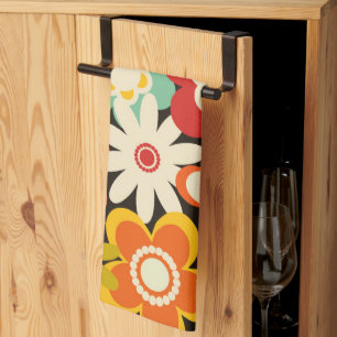 Linge De Cuisine Motif floral mignon rétro coloré vif