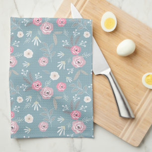 Linge De Cuisine Motif floral rétro.