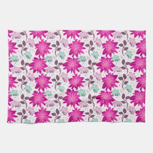 Linge De Cuisine Motif floral rose vibrant Fleurs modernes audaci