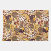Linge De Cuisine Motif floral tropical avec le tigre (Horizontal)