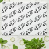 Linge De Cuisine Motif Flying Rocket Sketch (Plié)