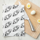 Linge De Cuisine Motif Flying Rocket Sketch (Quart Plié)