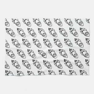 Linge De Cuisine Motif Flying Rocket Sketch