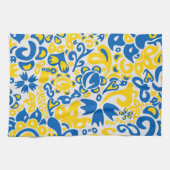 Linge De Cuisine Motif folklorique aux couleurs du drapeau ukrainie (Horizontal)