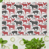 Linge De Cuisine Motif frais de la ferme boucher BBQ Retro (Plié)