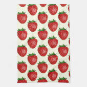 Linge De Cuisine Motif fraises, fraises rouges, fruits, feuilles (Vertical)