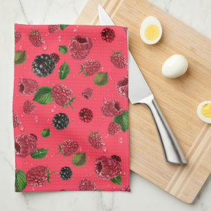 Linge De Cuisine Motif framboise