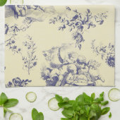Linge De Cuisine Motif français bleu d'ange de pays de Toile (Plié)