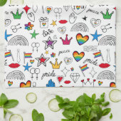 Linge De Cuisine Motif Gay pride Doodle (Plié)