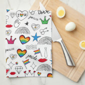 Linge De Cuisine Motif Gay pride Doodle (Quart Plié)