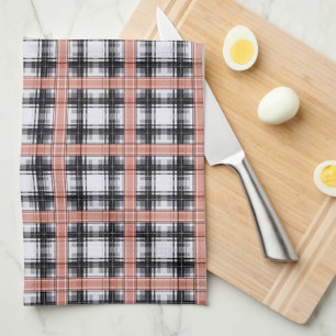 Linge De Cuisine Motif géométrique à carreaux marron à carreaux