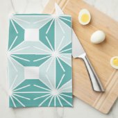 Linge De Cuisine Motif géométrique Abstrait - bleu et blanc. (Quart Plié)