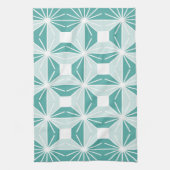 Linge De Cuisine Motif géométrique Abstrait - bleu et blanc. (Vertical)