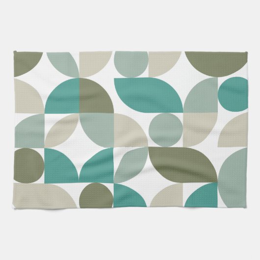Linge De Cuisine Motif géométrique Abstrait Turquoise vert (Horizontal)