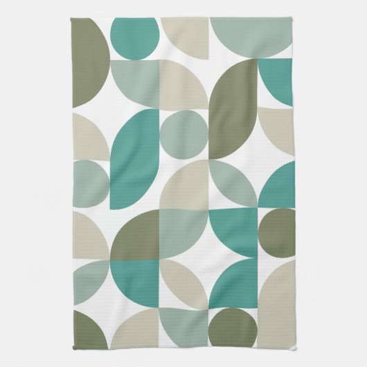 Linge De Cuisine Motif géométrique Abstrait Turquoise vert (Vertical)