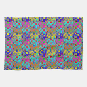 Linge De Cuisine Motif géométrique afrocentrique multicolore