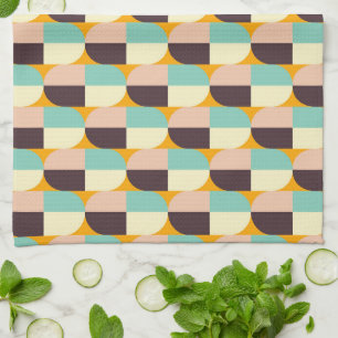 Linge De Cuisine Motif géométrique avec des demi-cercles qui se che