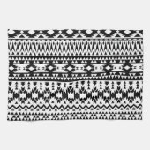 Linge De Cuisine Motif géométrique Aztec noir et blanc (Horizontal)