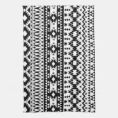 Linge De Cuisine Motif géométrique Aztec noir et blanc (Vertical)