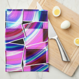 Linge De Cuisine Motif géométrique Carré moderne violet