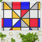 Linge De Cuisine Motif géométrique Carré multicolore (Plié)