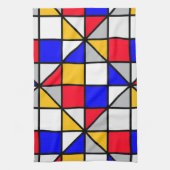 Linge De Cuisine Motif géométrique Carré multicolore (Vertical)