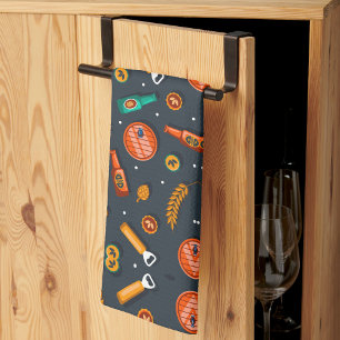 Linge De Cuisine Motif géométrique coloré sur un fond sombre
