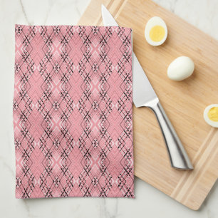Linge De Cuisine Motif géométrique corail rétro losanges