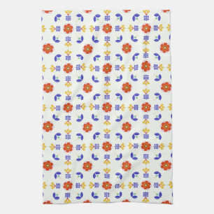 Linge De Cuisine Motif géométrique de fleur au néon d'art popula