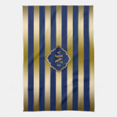 Linge De Cuisine Motif géométrique des bandes d'or monogrammes (Vertical)