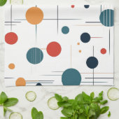 Linge De Cuisine Motif géométrique du milieu du siècle (Plié)