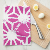 Linge De Cuisine Motif géométrique Fuchsia (Quart Plié)