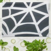 Linge De Cuisine Motif géométrique Gras noir et blanc Spider Web (Plié)