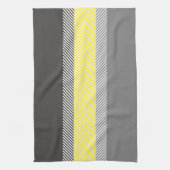 Linge De Cuisine Motif géométrique jaune et gris moderne de rayures (Vertical)