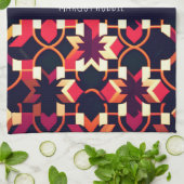 Linge De Cuisine Motif géométrique moderne twitch rouge noir (Plié)