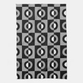 Linge De Cuisine Motif géométrique noir, blanc et gris (Vertical)